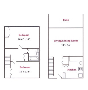 Two Bedroom Townhome